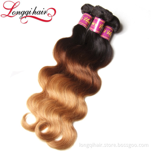 100% Human Ombre hair Braiding Hair Extension Color 1b / 4# 27 Brazilian Ombre Hair Weaves
